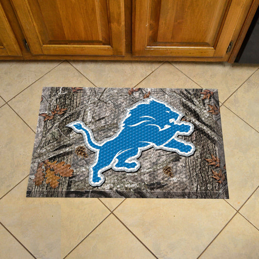 Detroit Lions Rubber Scraper Door Mat Camo - Detroit Lions