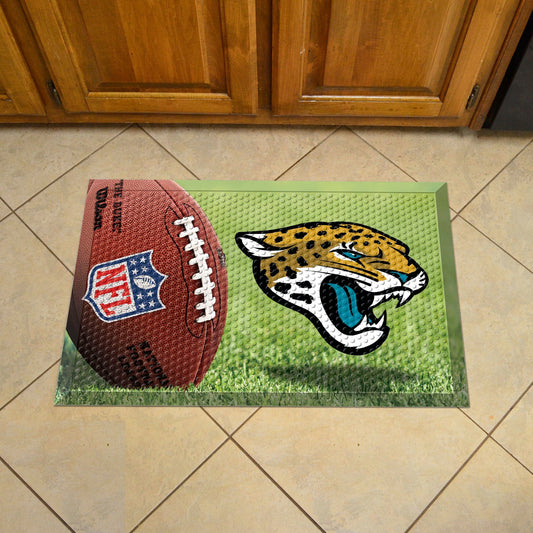 Jacksonville Jaguars Rubber Scraper Door Mat - Jacksonville Jaguars