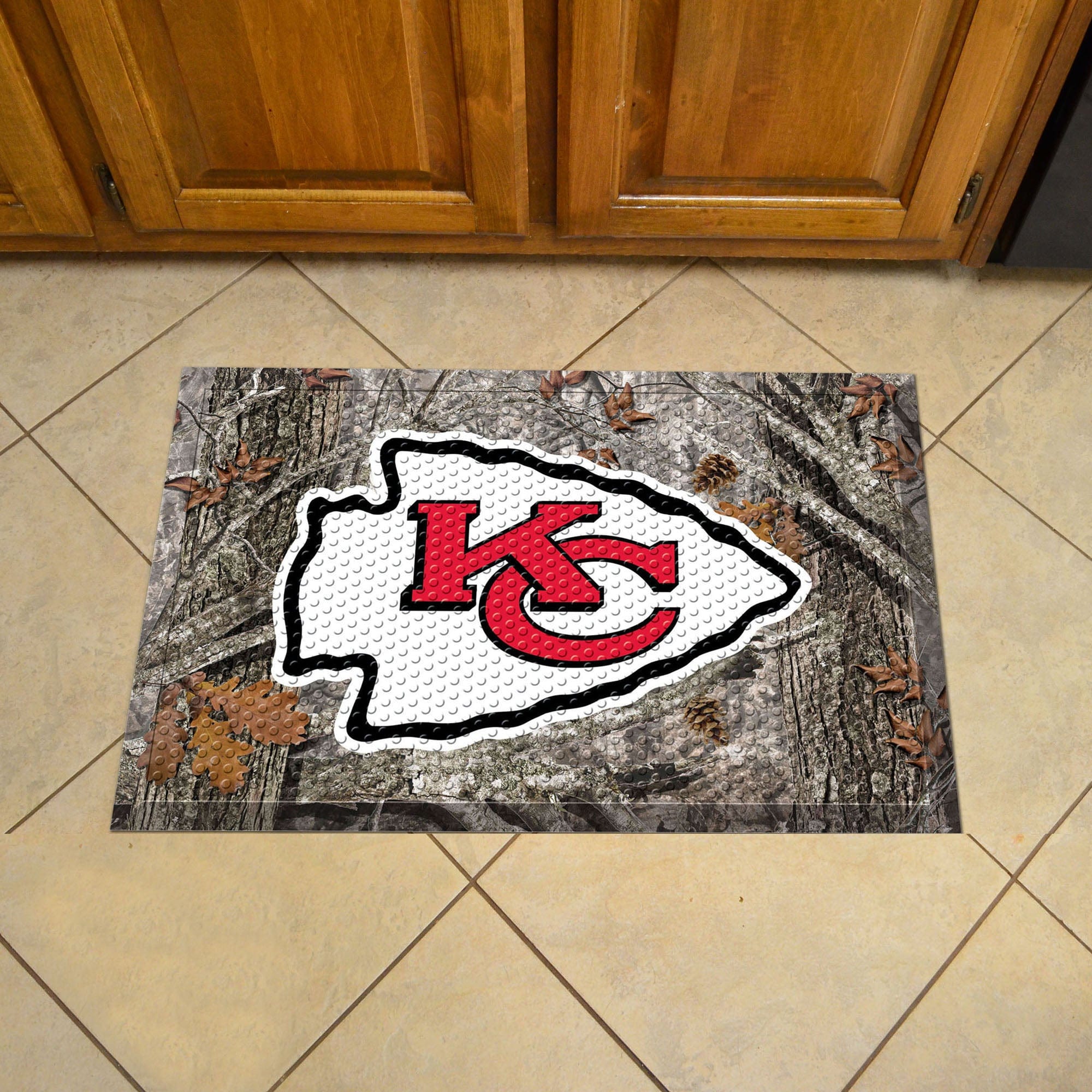 Kansas City Chiefs Rubber Scraper Door Mat Camo - Kansas City Chiefs