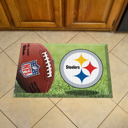 Pittsburgh Steelers Rubber Scraper Door Mat - Pittsburgh Steelers