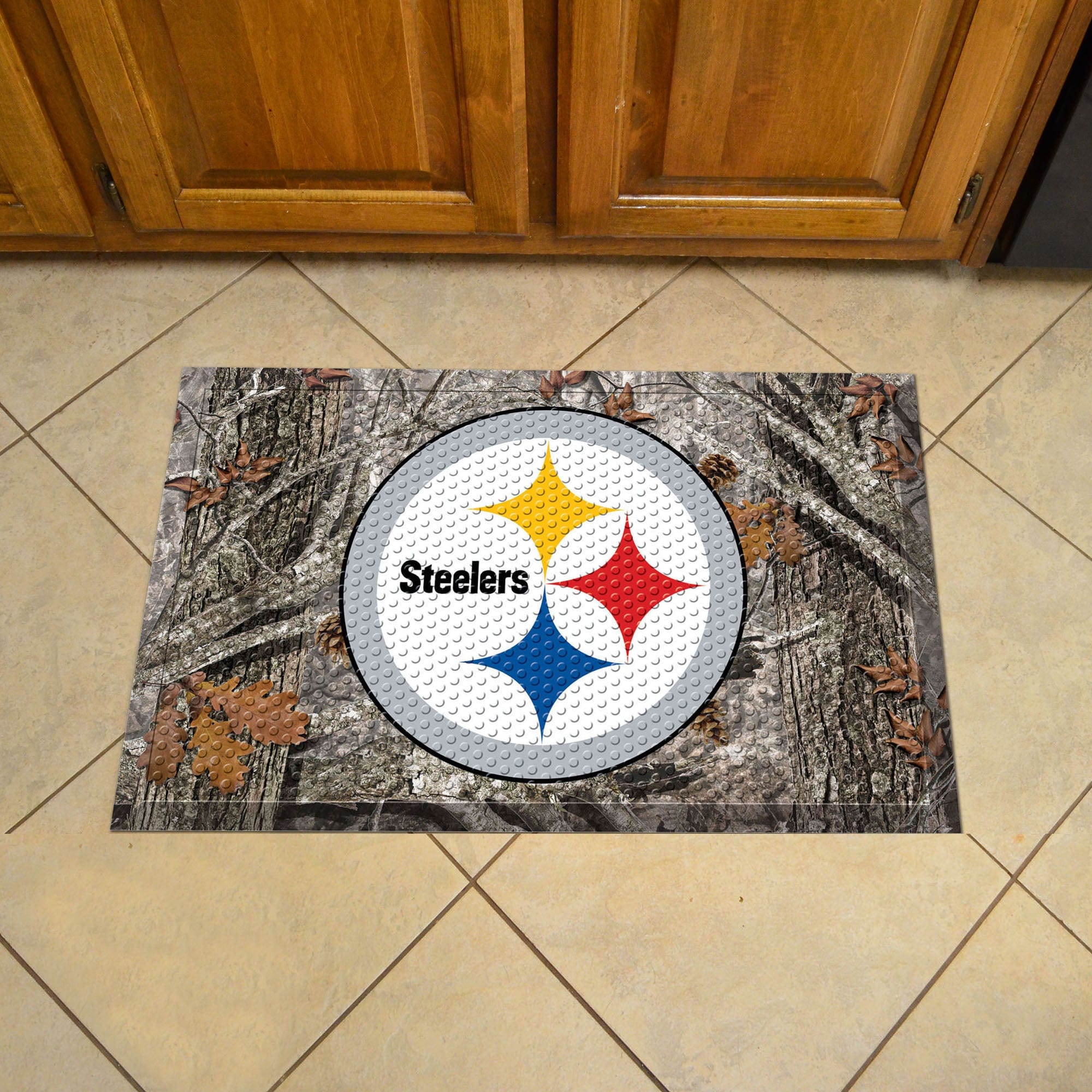 Pittsburgh Steelers Rubber Scraper Door Mat Camo - Pittsburgh Steelers