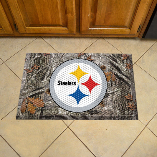 Pittsburgh Steelers Rubber Scraper Door Mat Camo - Pittsburgh Steelers