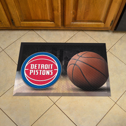 Detroit Pistons Rubber Scraper Door Mat - Detroit Pistons