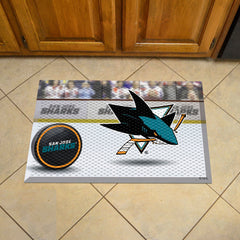 San Jose Sharks Rubber Scraper Door Mat - San Jose Sharks