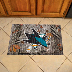 San Jose Sharks Rubber Scraper Door Mat Camo - San Jose Sharks
