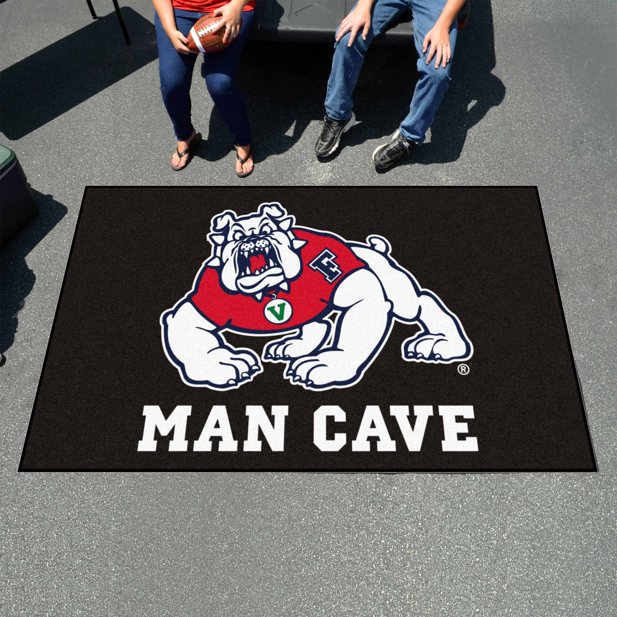 Fresno State Bulldogs Man Cave Ulti-Mat Rug - 5ft. x 8ft., Black - Fresno State