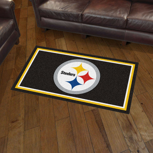 Pittsburgh Steelers 3ft. x 5ft. Plush Area Rug - Pittsburgh Steelers