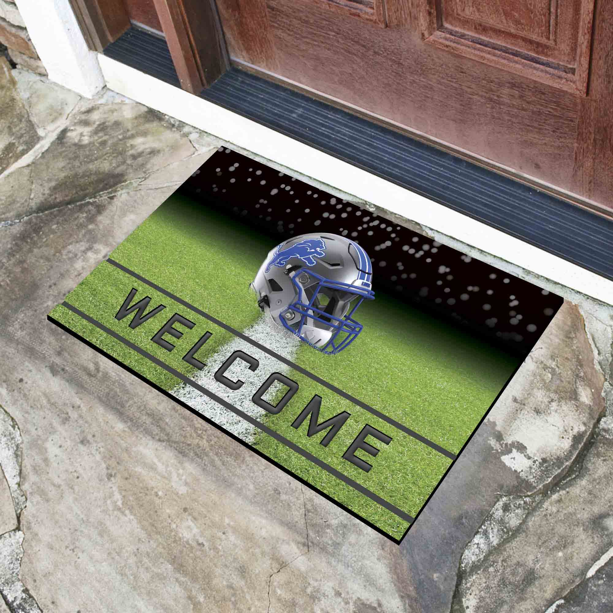 Detroit Lions Rubber Door Mat - 18in. x 30in. - Detroit Lions