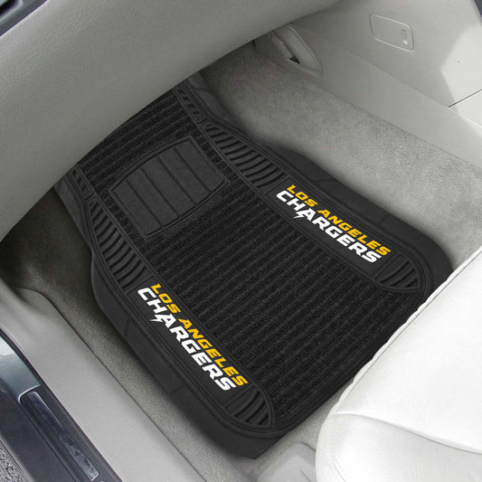 Los Angeles Chargers 2 Piece Deluxe Car Mat Set - Los Angeles Chargers