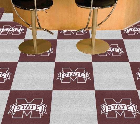 Mississippi State Bulldogs Team Carpet Tiles - 45 Sq Ft.