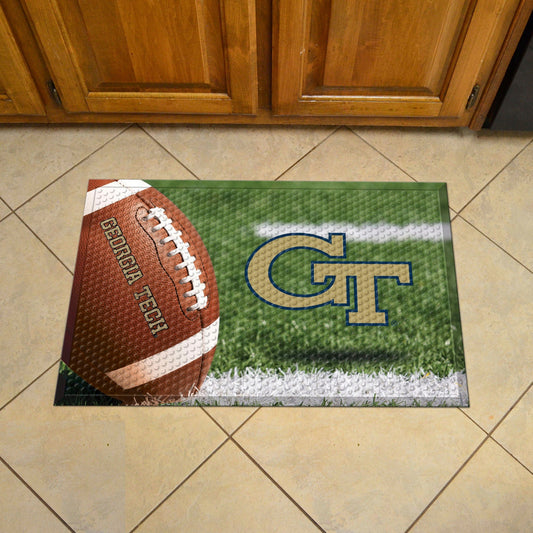 Georgia Tech Yellow Jackets Rubber Scraper Door Mat, GT Logo - Georgia Tech