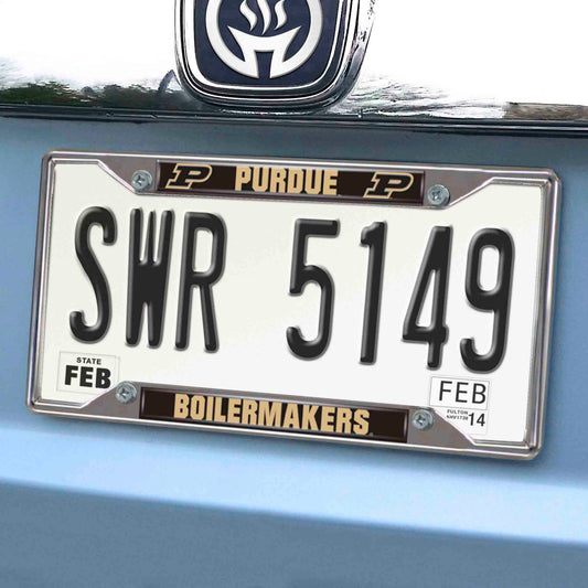 Purdue Boilermakers Chrome Metal License Plate Frame, 6.25in x 12.25in - Purdue