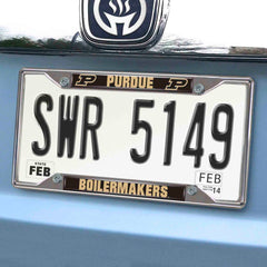Purdue Boilermakers Chrome Metal License Plate Frame, 6.25in x 12.25in - Purdue