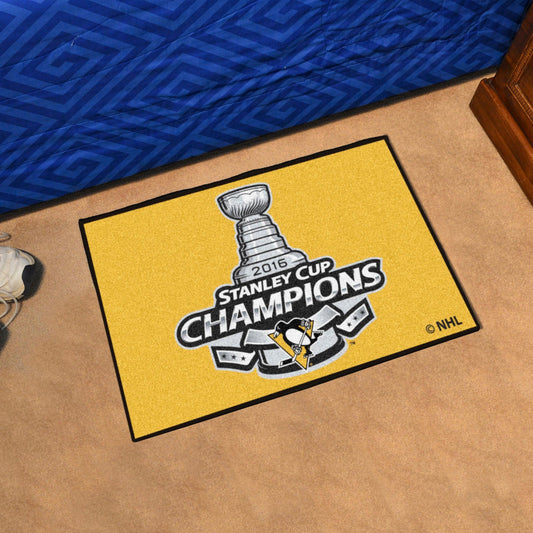 Pittsburgh Penguins Starter Mat Accent Rug - 19in. x 30in., 2016 NHL Stanley Cup Champions - Pittsburgh Penguins