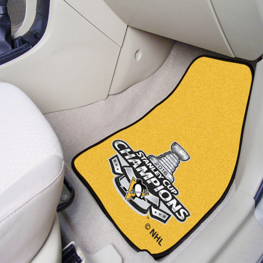 Pittsburgh Penguins Front Carpet Car Mat Set - 2 Pieces, 2016 NHL Stanley Cup Champions - Pittsburgh Penguins