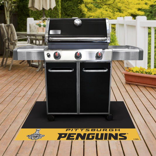 Pittsburgh Penguins Vinyl Grill Mat - 26in. x 42in., 2016 NHL Stanley Cup Champions - Pittsburgh Penguins