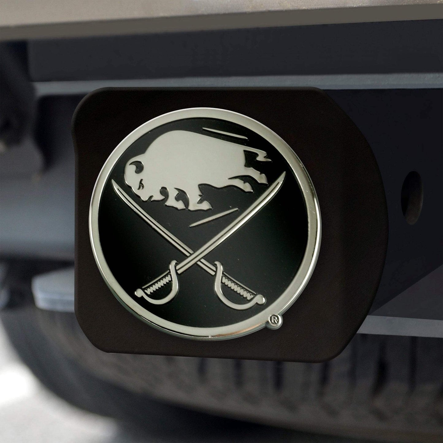 Buffalo Sabres Black Metal Hitch Cover with Metal Chrome 3D Emblem - Buffalo Sabres - Flyclothing LLC