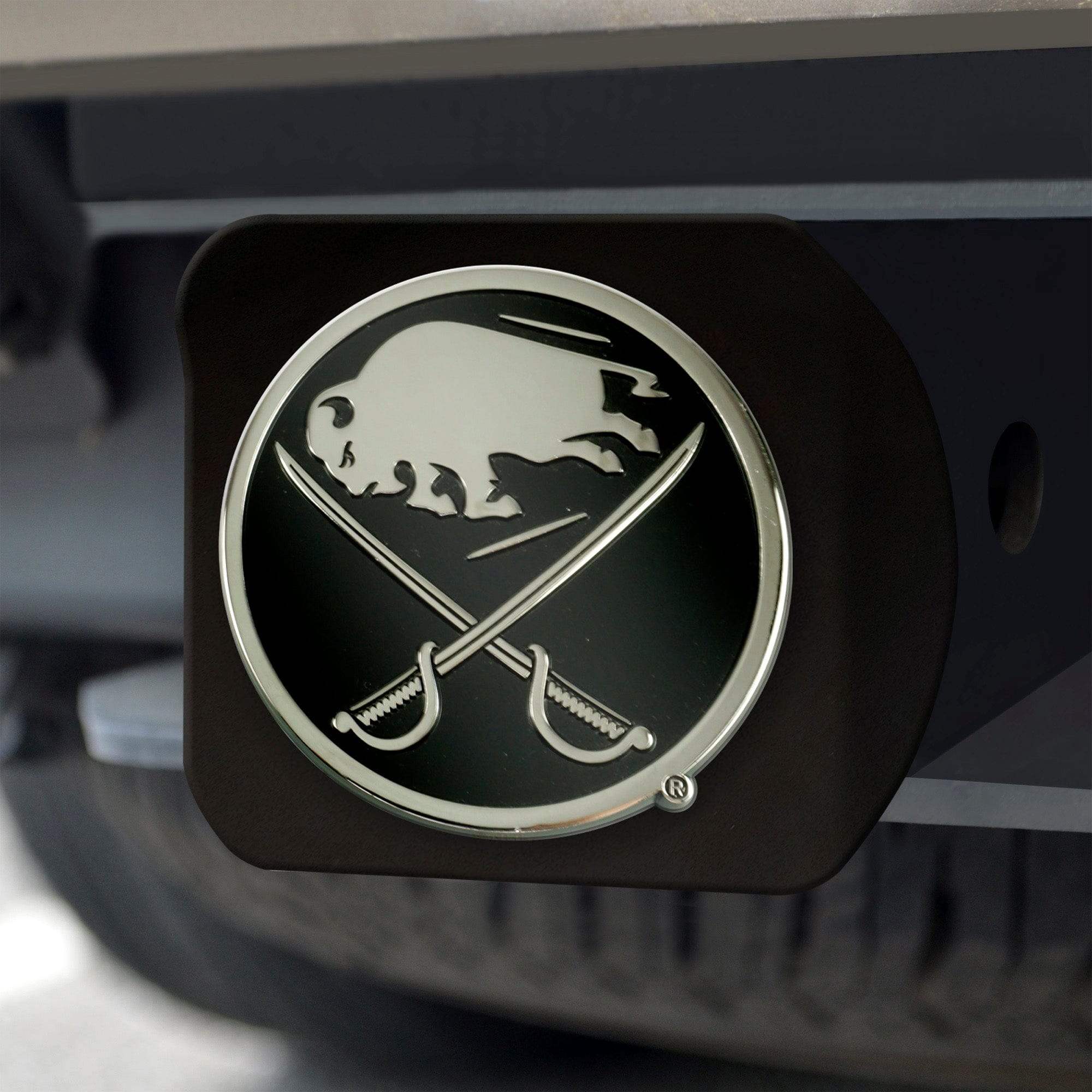 Buffalo Sabres Black Metal Hitch Cover with Metal Chrome 3D Emblem - Buffalo Sabres - Flyclothing LLC