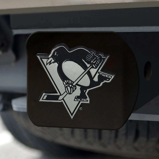 Pittsburgh Penguins Black Metal Hitch Cover with Metal Chrome 3D Emblem - Pittsburgh Penguins - Flyclothing LLC