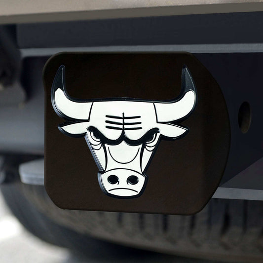 Chicago Bulls Black Metal Hitch Cover with Metal Chrome 3D Emblem - Chicago Bulls - Flyclothing LLC
