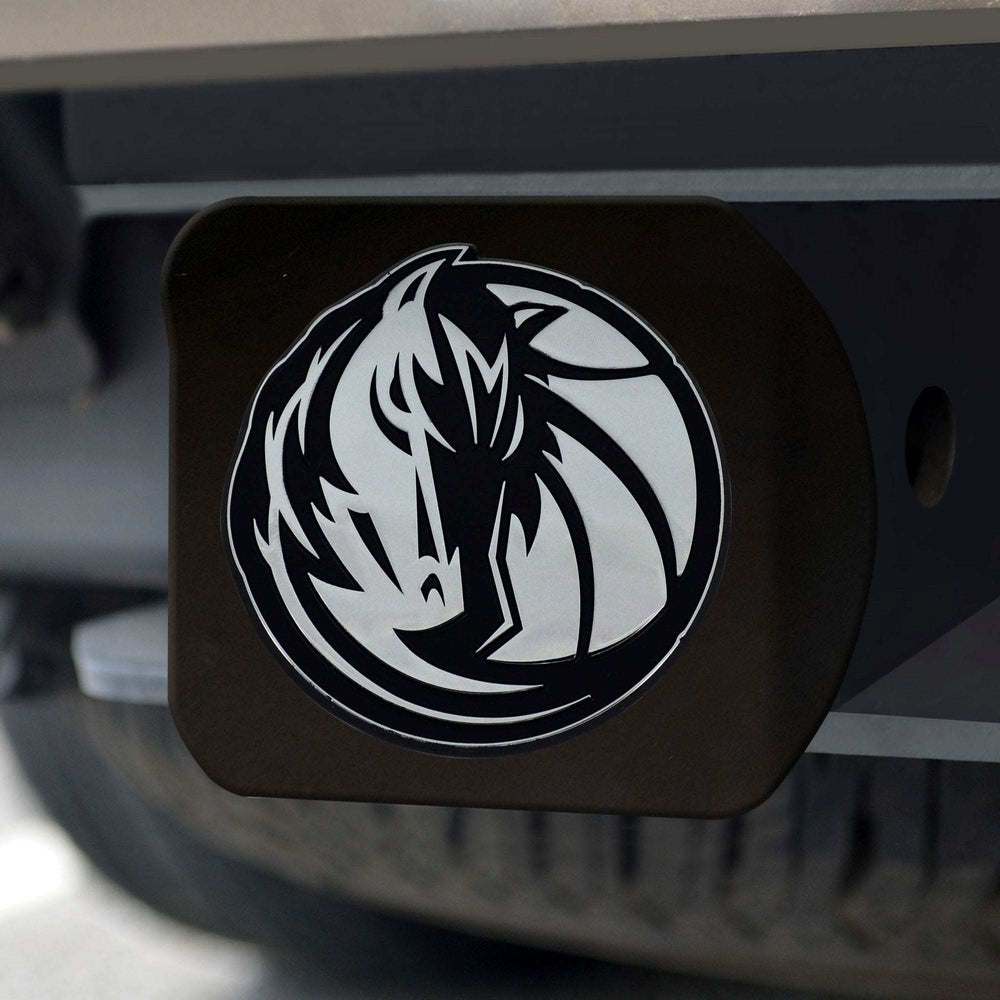 Dallas Mavericks Black Metal Hitch Cover with Metal Chrome 3D Emblem - Dallas Mavericks - Flyclothing LLC