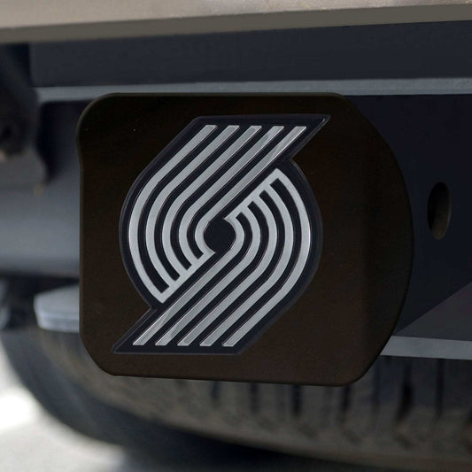 Portland Trail Blazers Black Metal Hitch Cover with Metal Chrome 3D Emblem - Portland Trail Blazers - Flyclothing LLC
