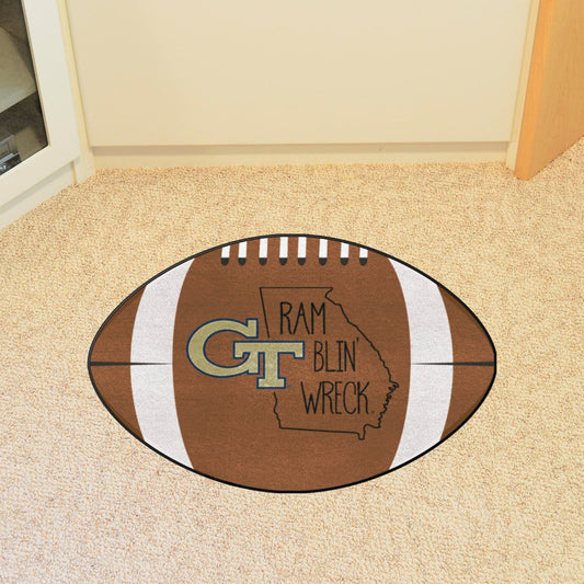 Georgia Tech Yellow Jackets Southern Style Football Rug - 20.5in. x 32.5in. - Georgia Tech
