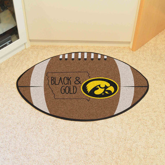 Iowa Hawkeyes Southern Style Football Rug - 20.5in. x 32.5in. - Iowa