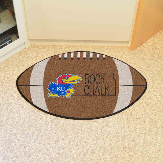 Kansas Jayhawks Southern Style Football Rug - 20.5in. x 32.5in. - Kansas