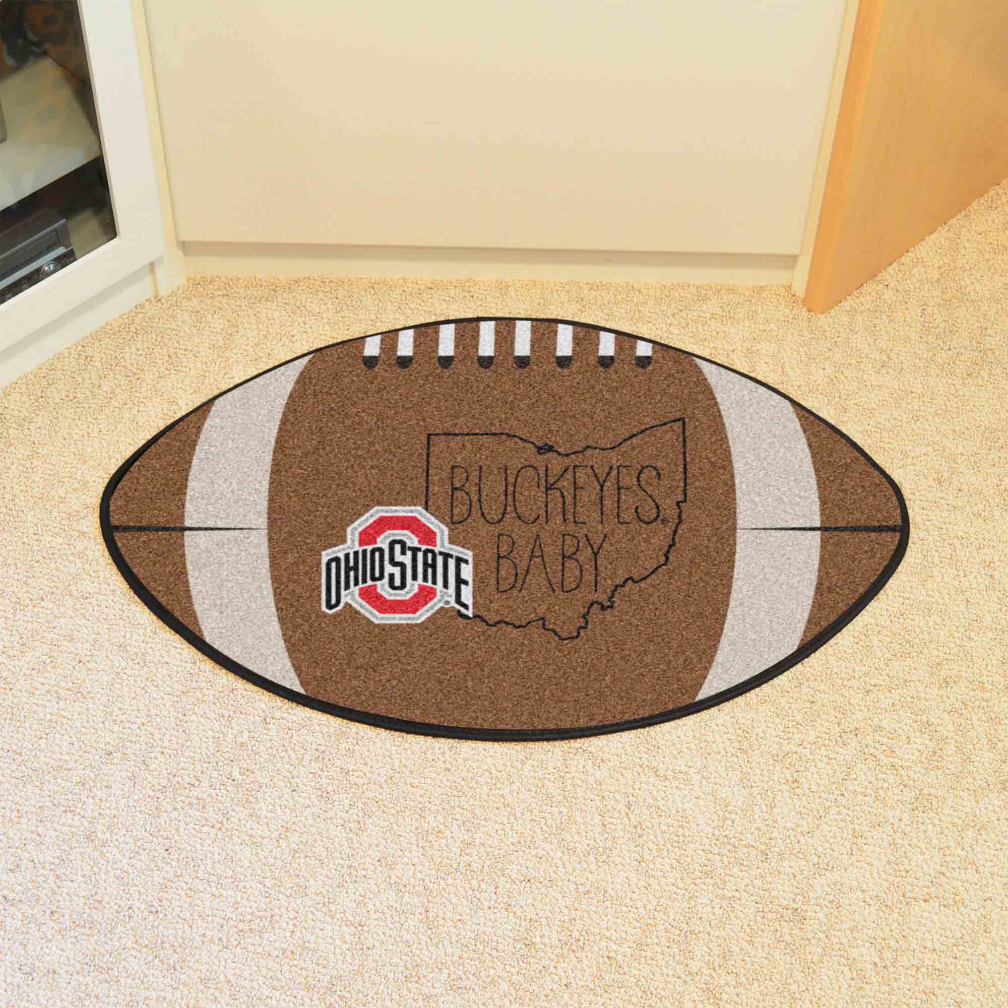 Ohio State Buckeyes Southern Style Football Rug - 20.5in. x 32.5in. - Ohio State