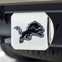 Detroit Lions Chrome Metal Hitch Cover with Chrome Metal 3D Emblem - Detroit Lions