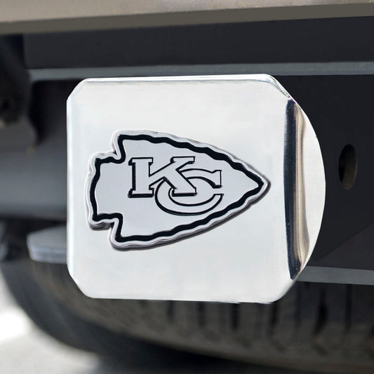 Kansas City Chiefs Chrome Metal Hitch Cover with Chrome Metal 3D Emblem - Kansas City Chiefs
