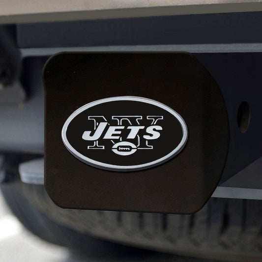 New York Jets Black Metal Hitch Cover with Metal Chrome 3D Emblem - New York Jets - Flyclothing LLC