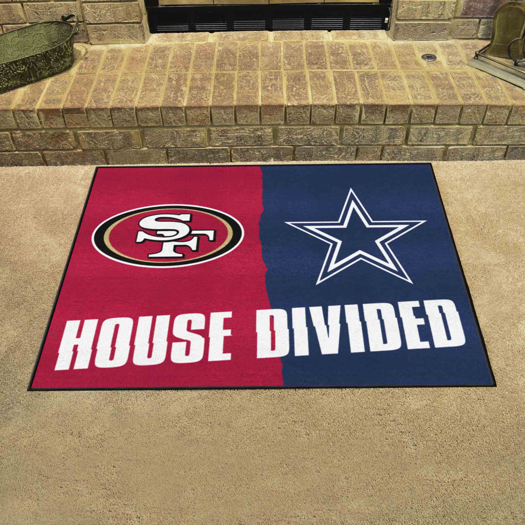 NFL House Divided - 49ers / Cowboys House Divided Rug - 34 in. x 42.5 in. - NFL House Divided - 49ers / Cowboys