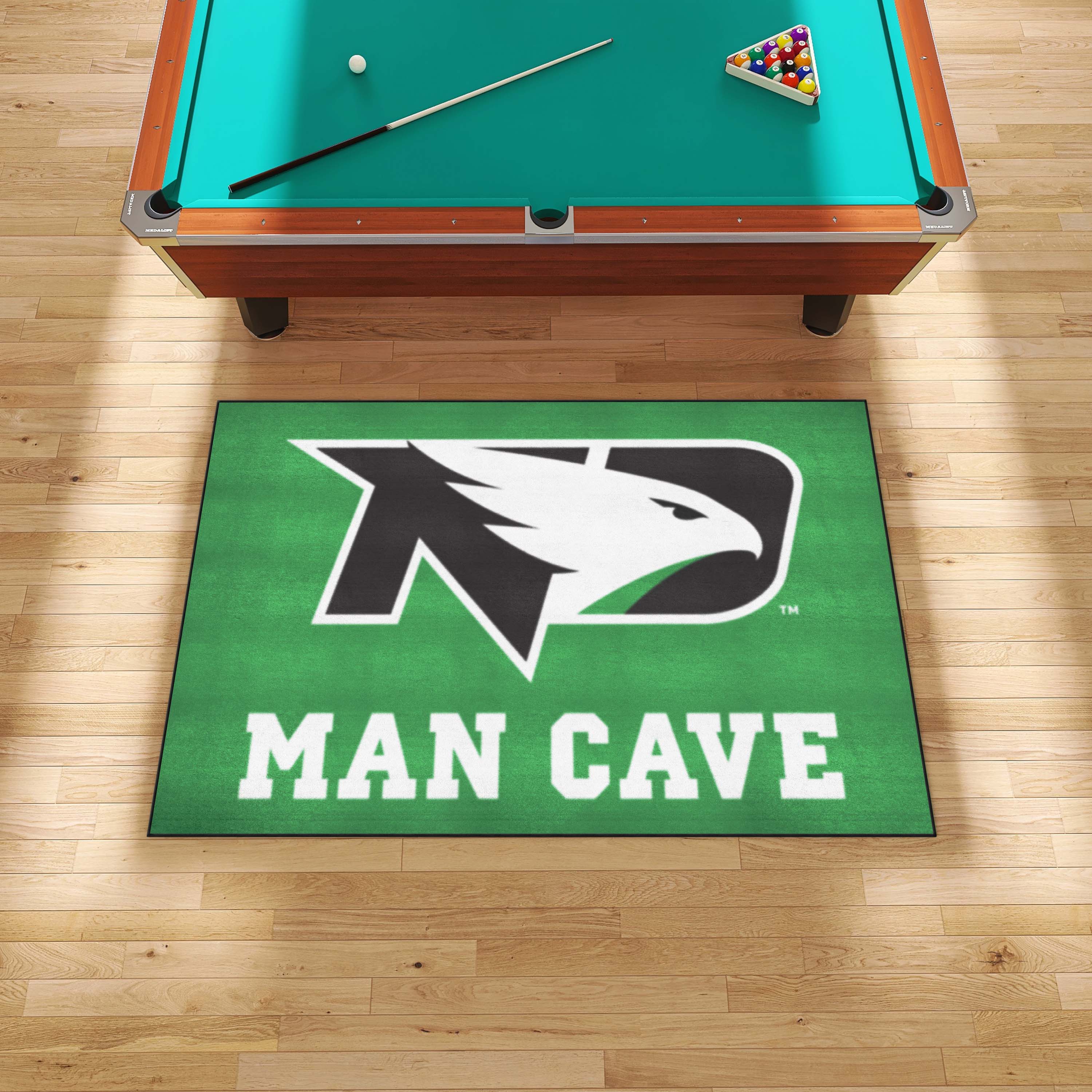 North Dakota Fighting Hawks Man Cave Ulti-Mat Rug - 5ft. x 8ft. - North Dakota