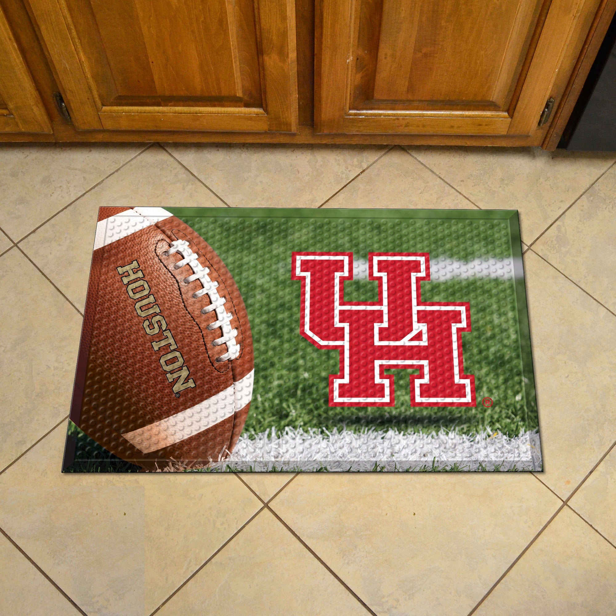 Houston Cougars Rubber Scraper Door Mat - Houston
