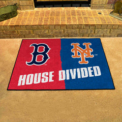 MLB House Divided - Red Sox / Mets House Divided Rug - 34 in. x 42.5 in. - MLB House Divided - Red Sox / Mets