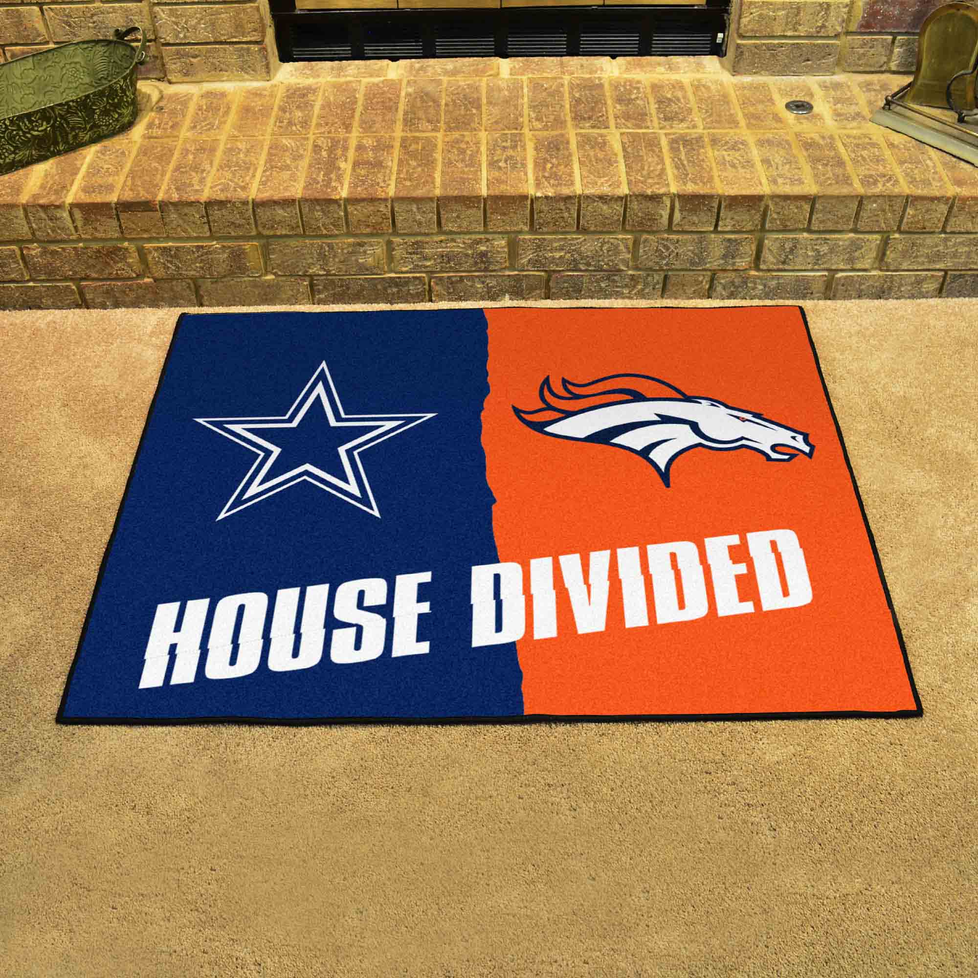NFL House Divided - Cowboys / Broncos House Divided Rug - 34 in. x 42.5 in. - NFL House Divided - Cowboys / Broncos