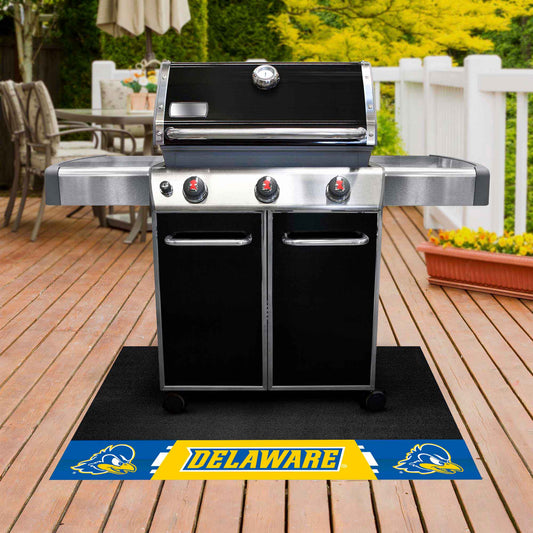 Delaware Blue Hens Vinyl Grill Mat - 26in. x 42in. - Delaware