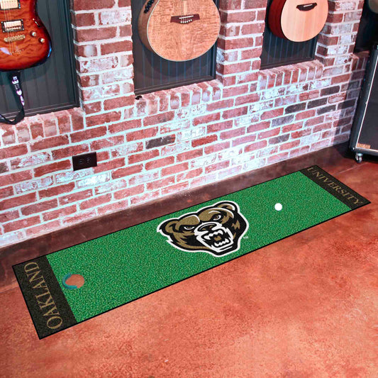 Oakland Golden Grizzlies Putting Green Mat - 1.5ft. x 6ft. - Oakland