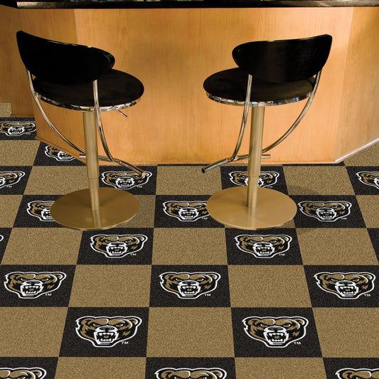 Oakland Golden Grizzlies Team Carpet Tiles - 45 Sq Ft. - Oakland