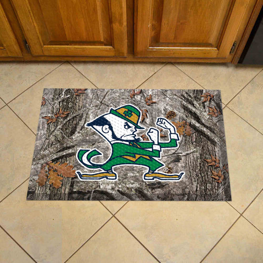Notre Dame Fighting Irish Rubber Scraper Door Mat - Leprechaun Alternate Logo, Camo - Notre Dame