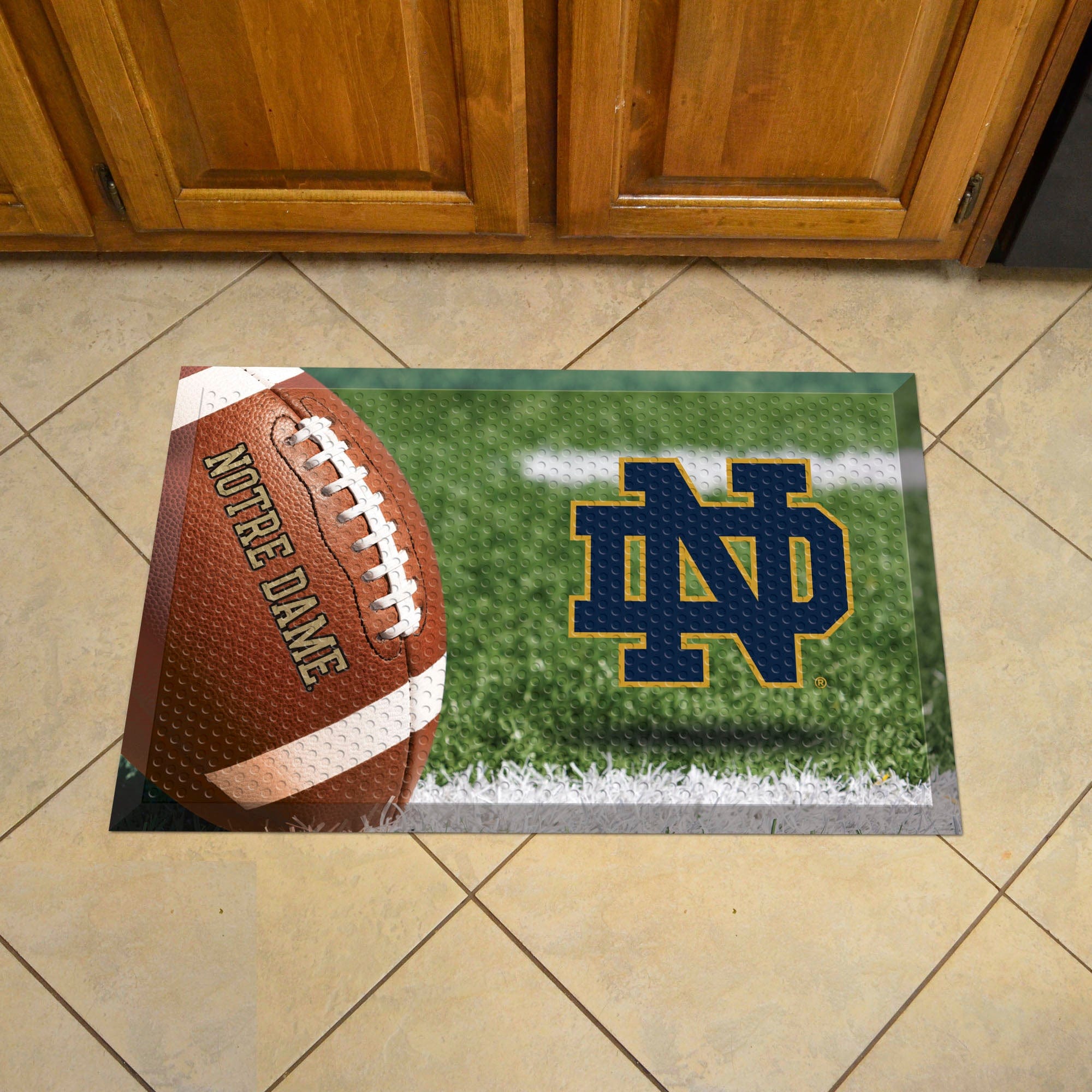 Notre Dame Fighting Irish Rubber Scraper Door Mat - ND Primary Logo - Notre Dame