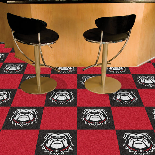 Georgia Bulldogs Team Carpet Tiles - 45 Sq Ft. - Georgia