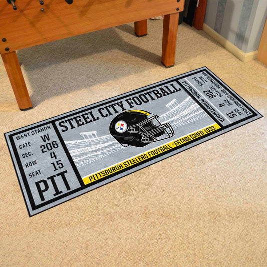 Pittsburgh Steelers Ticket Runner Rug - 30in. x 72in. - Pittsburgh Steelers
