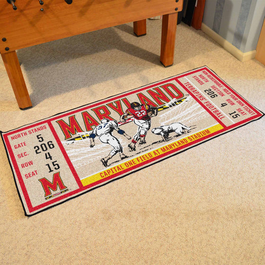 Maryland Terrapins Ticket Runner Rug - 30in. x 72in. - Maryland