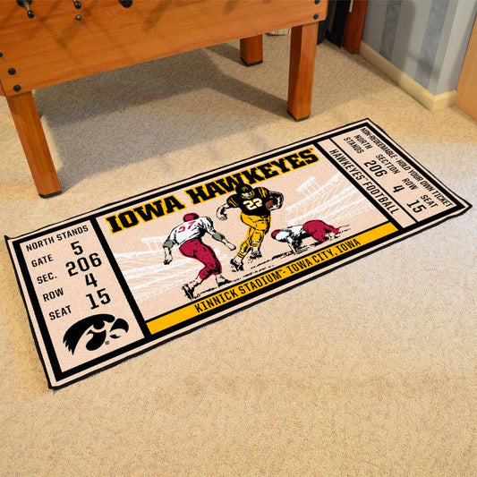 Iowa Hawkeyes Ticket Runner Rug - 30in. x 72in. - Iowa