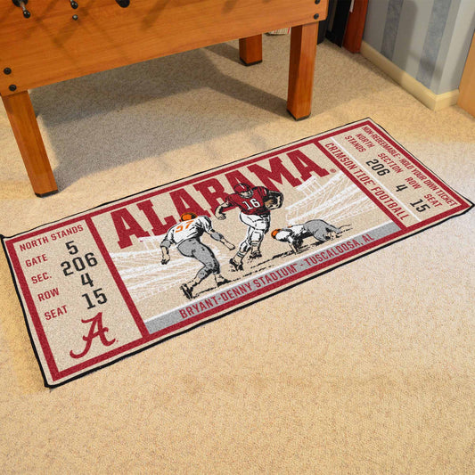 Alabama Crimson Tide Ticket Runner Rug - 30in. x 72in. - Alabama