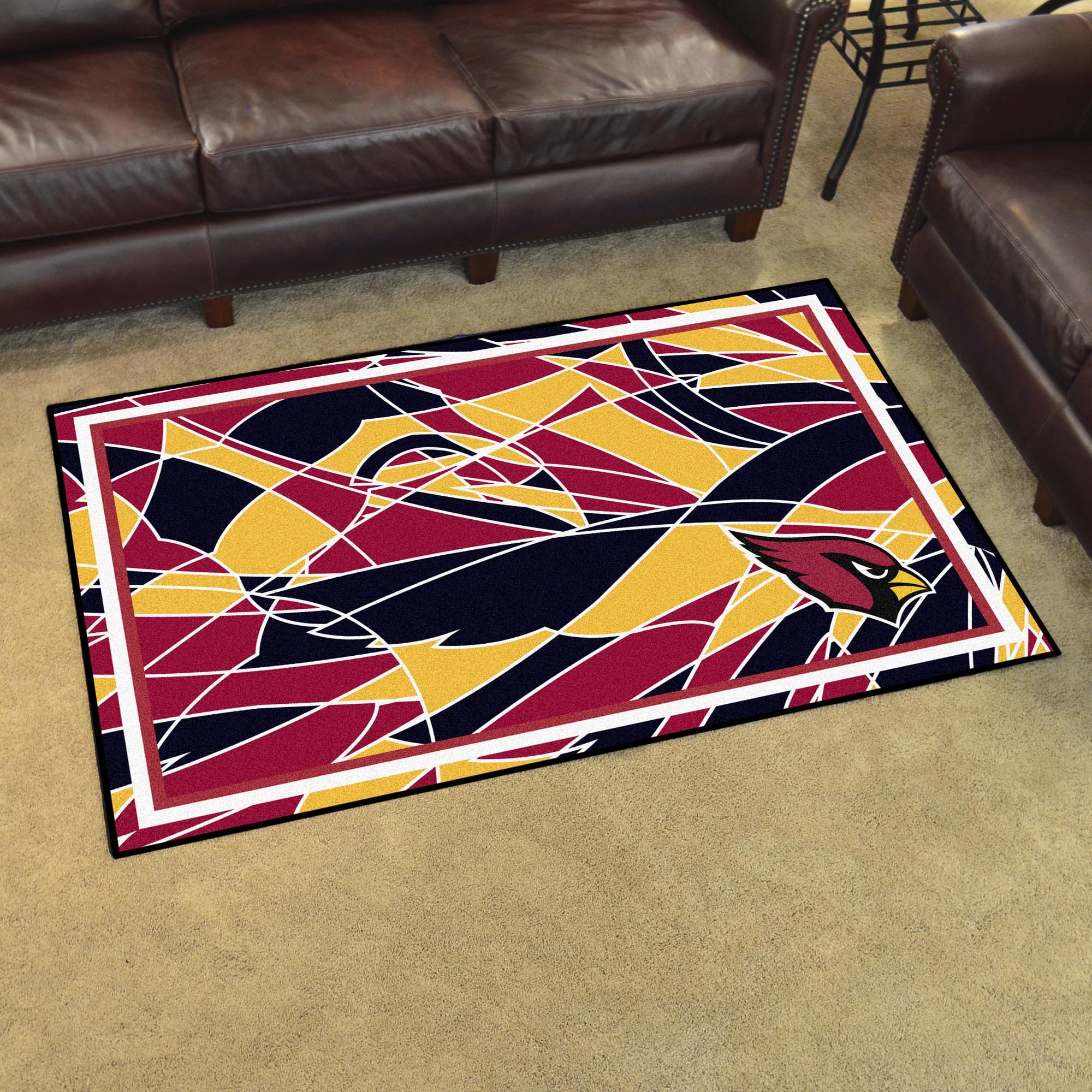 Arizona Cardinals 4ft. x 6ft. Plush Area Rug XFIT Design - Arizona Cardinals