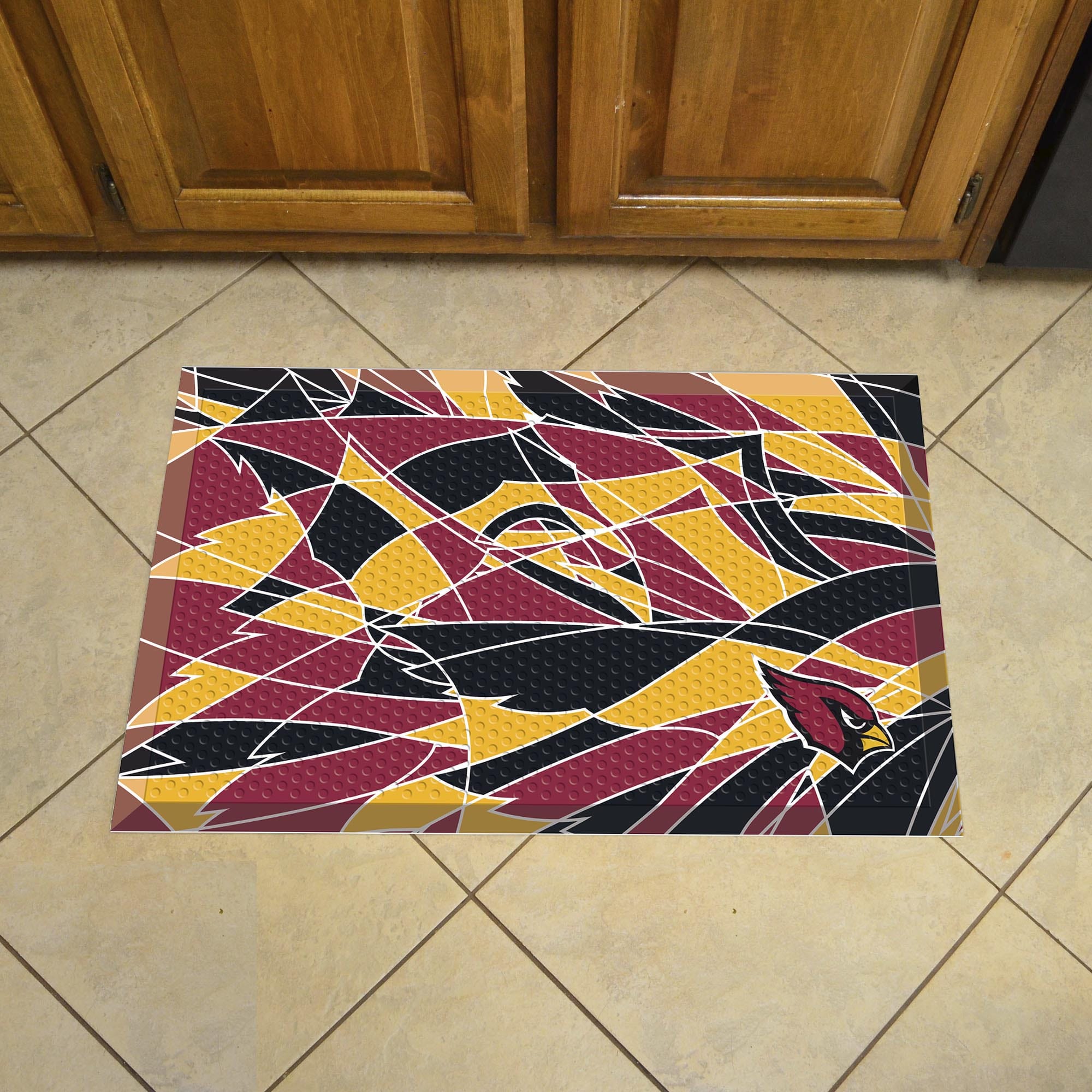 Arizona Cardinals Rubber Scraper Door Mat XFIT Design - Arizona Cardinals